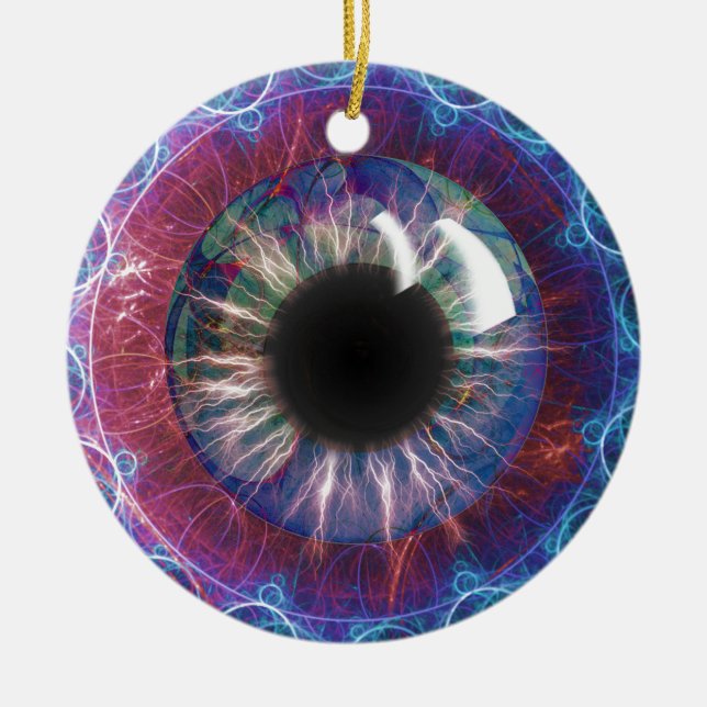 Décoration En Céramique Conception fractale des yeux de Tesla (Devant)
