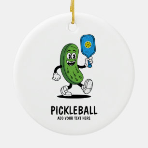 Décoration En Céramique Concombre Personnalisé Mignon Jouant au Pickleball