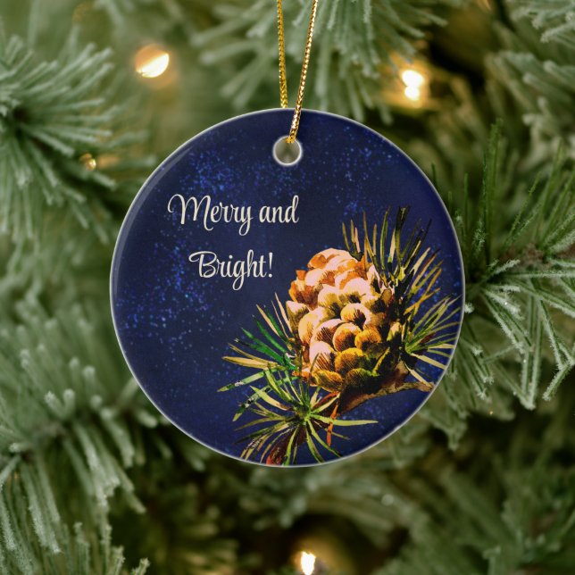 Décoration En Céramique Cône de mélèze rustique (Arbre)