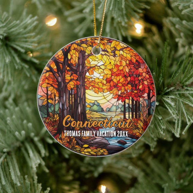 Décoration En Céramique Connecticut Vacances Souvenir (Arbre)