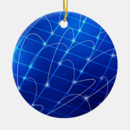 Décoration En Céramique Connexions réseau bleu et blanc