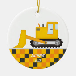 Décoration En Céramique Construction Excavator  Personalized  Ornament