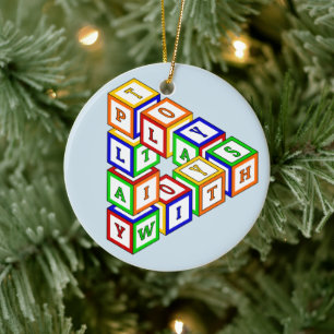 Décoration En Céramique Construction impossible d'un triangle en bleu