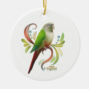 Décoration En Céramique Conure à la crème verte de cannelle