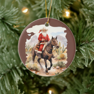 Décoration En Céramique Cool Pays Noël Père Noël cheval ajouter un message