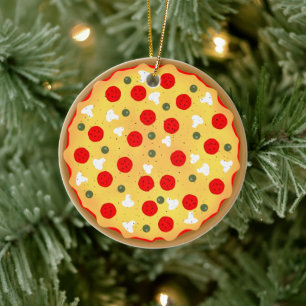 Décoration En Céramique Cool plaisir pizza pepperoni champignon