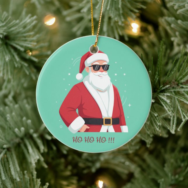 Décoration En Céramique Cool Santa with Sunglasses  Ho Ho Ho Christmas (Arbre)