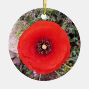 Décoration En Céramique Coquelicot