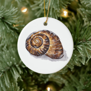 Décoration En Céramique Coquille Brown d'escargot