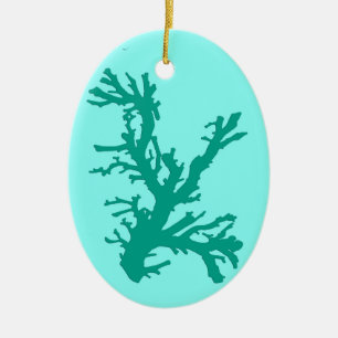 Décoration En Céramique Corail Branch, Turquoise et Aqua