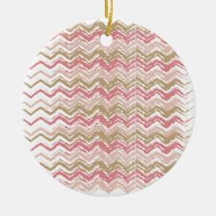 Décoration En Céramique Coral Spice Scribble ZigZag Chevron Motif