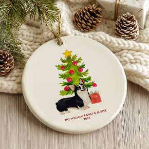 Décoration En Céramique Corgi Chien Noël Personnalisé