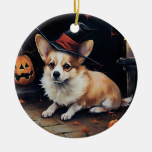 Décoration En Céramique Corgi Citrouille Halloween effroi