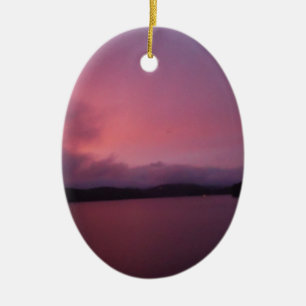 Décoration En Céramique Coucher de soleil violet sur le lac Arrowhead