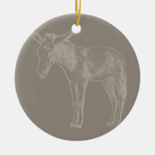 Décoration En Céramique COULEUR PERSONNALISÉE Illustrée Donkey Vintage A
