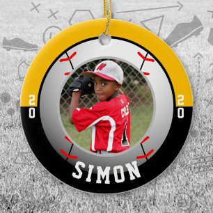 Décoration En Céramique Couleurs de l'équipe de baseball Black Gold