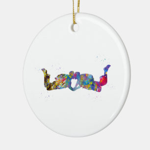 Décoration En Céramique Couple Skydiver