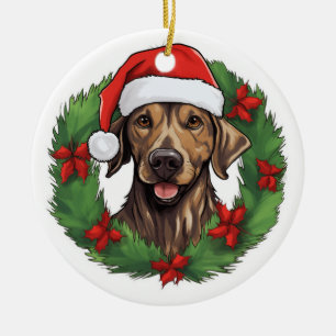 Décoration En Céramique Couronne de Noël de Plott Hound