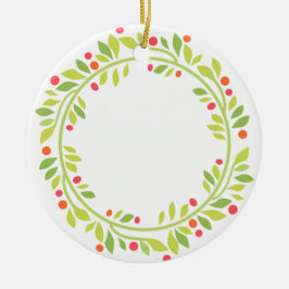Décoration En Céramique Couronne de Noël personnalisable
