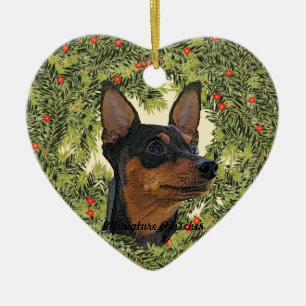 Décoration En Céramique Couronne miniature Pinscher