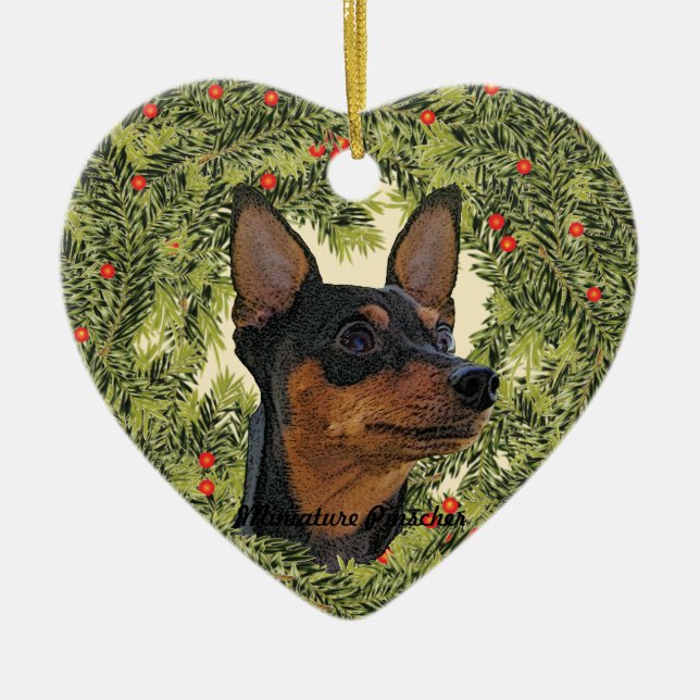 Décoration En Céramique Couronne miniature Pinscher (Devant)