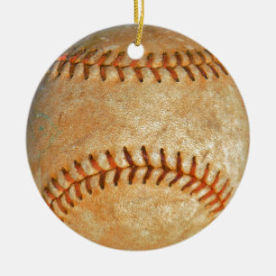 Décoration En Céramique Couture rouge vintage de baseball blanc