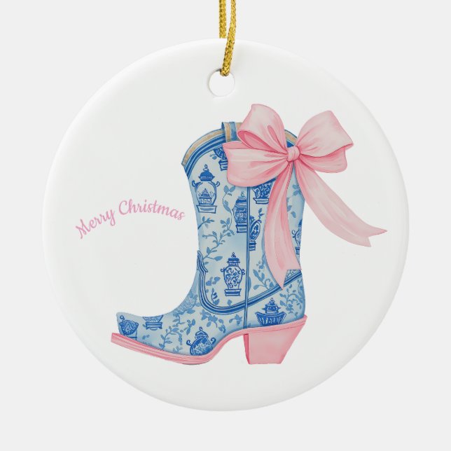 Décoration En Céramique Cowgirl Christmas Ornament (Devant)