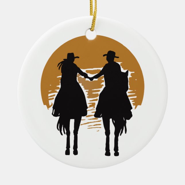 Décoration En Céramique Cowgirl et Cowboy (Devant)