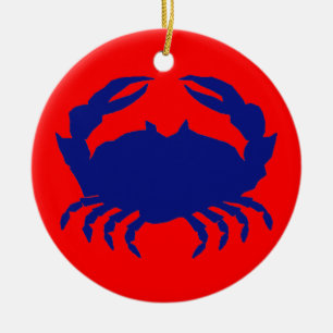 Décoration En Céramique Crabe bleu