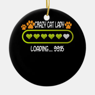 Décoration En Céramique Crazy Cat Lady Chargement Amoureux des animaux Ani
