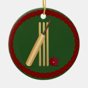 Décoration En Céramique Cricket - Wicket, chauve-souris et balle, design p