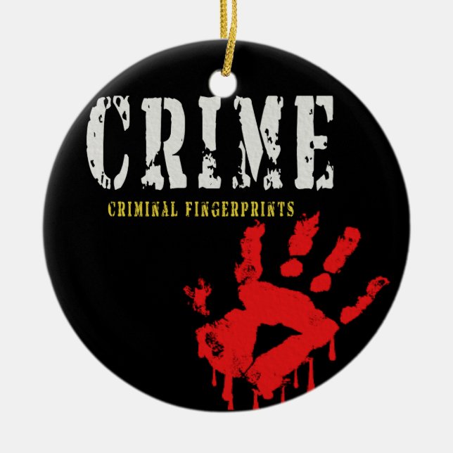 Décoration En Céramique crime-empreintes digitales criminelles (Devant)