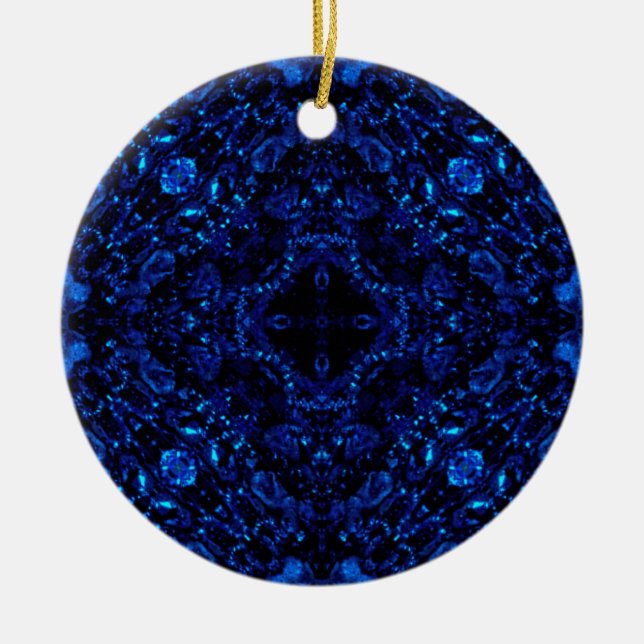 Décoration En Céramique Cristal foncé 1 bleu (Devant)