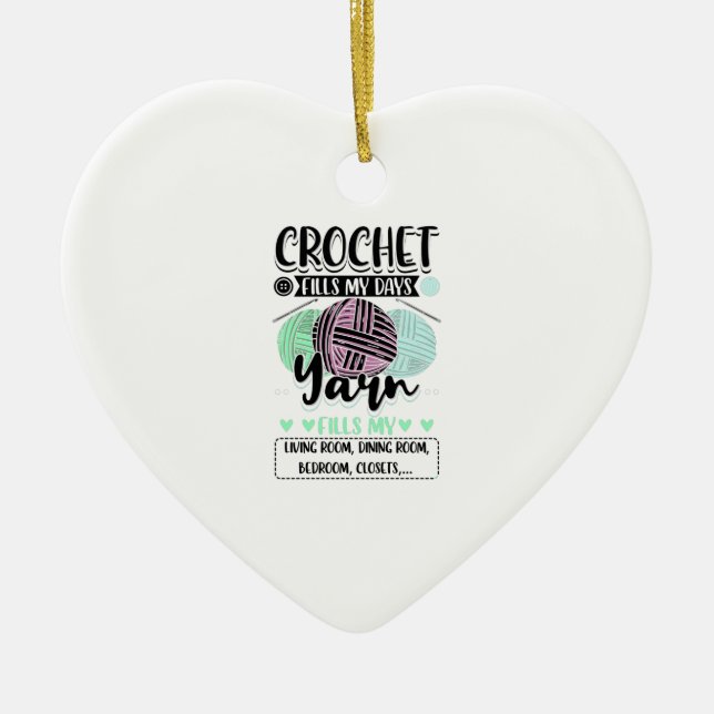 Décoration En Céramique Crochet - Crochet remplit mes jours (Devant)