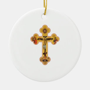 Décoration En Céramique Croix de Jésus-Christ grecque orthodoxe