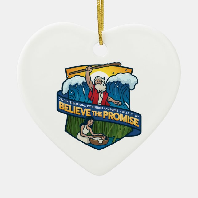 Décoration En Céramique Croyez le coeur de la promesse (Devant)
