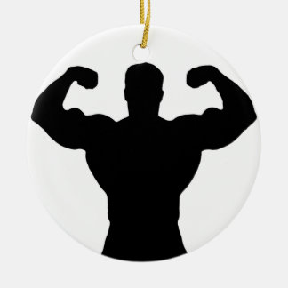 Décoration En Céramique culturiste fléchissant des muscles