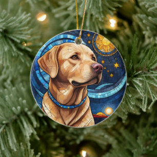 Décoration En Céramique Cume Labrador Retriever Verre tendu Ciel Soleil