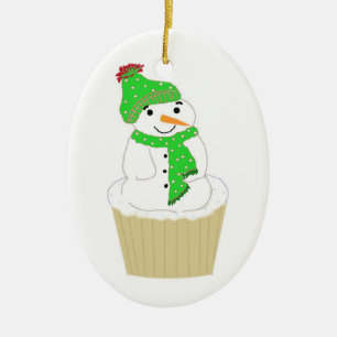 Décoration En Céramique Cupcake de neige givré