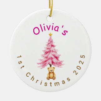 Décoration En Céramique Custom Baby Girl First Christmas Ornament 