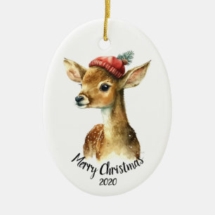Décoration En Céramique Custom Dé Vintage Noël Cerf Animal Art