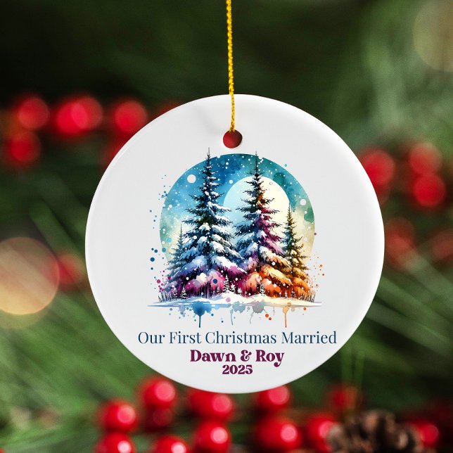 Décoration En Céramique Custom first Christmas married, personalized gift, (Créateur téléchargé)