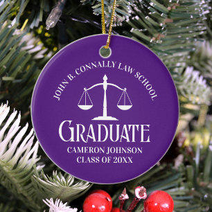 Décoration En Céramique Custom Purple Law School Graduate Photo Noël