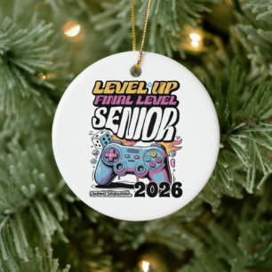 Décoration En Céramique Custom Senior Class of 2026, Funny Gamer Graduate