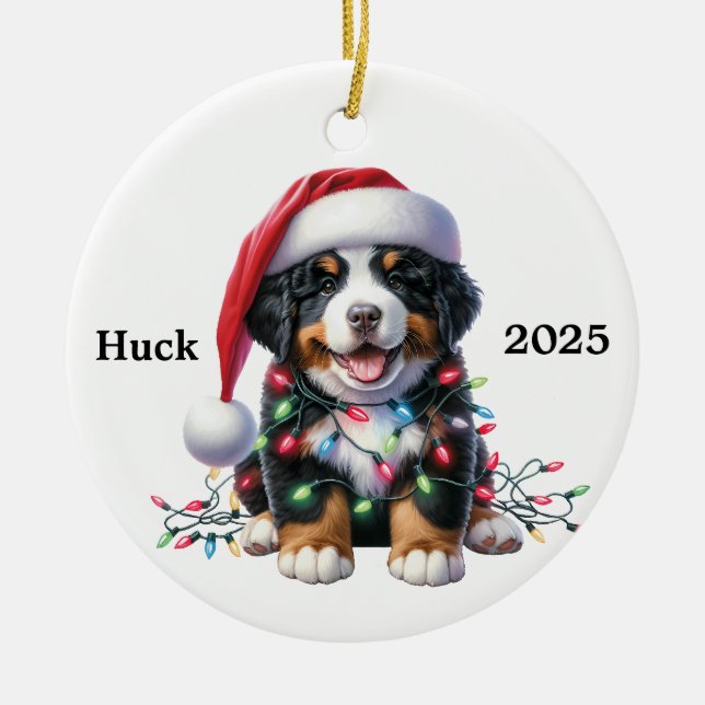 Décoration En Céramique Customisé Burnese Mountain Dog Xmas (Devant)