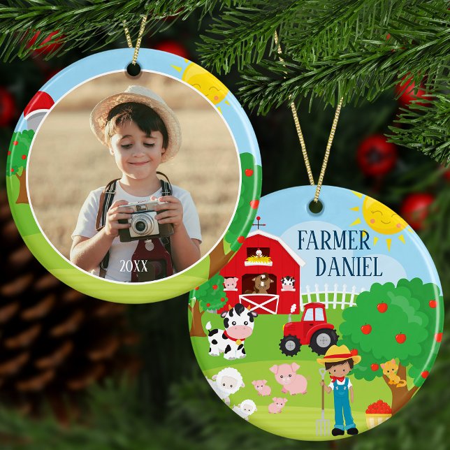 Décoration En Céramique Cute Barnyard Animaux, Farmer Photo Noël (Créateur téléchargé)