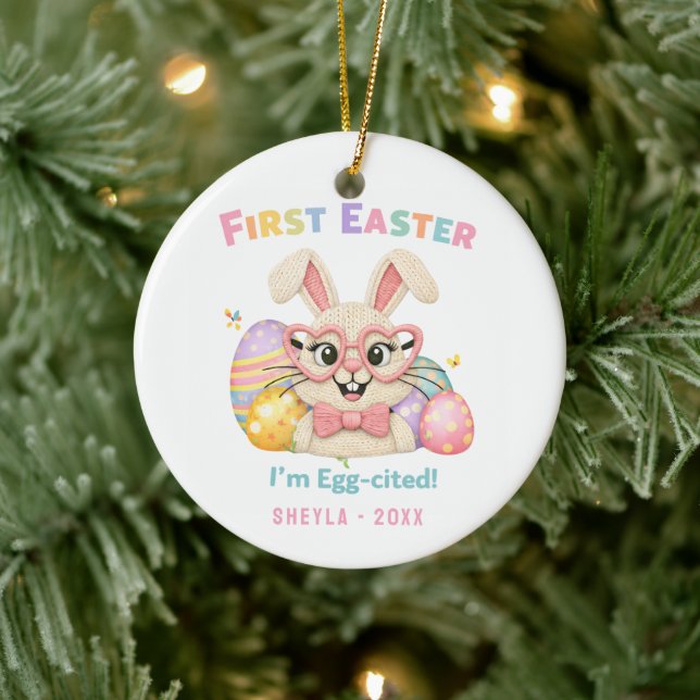 Décoration En Céramique Cute Bunny Baby's First Easter  (Arbre)