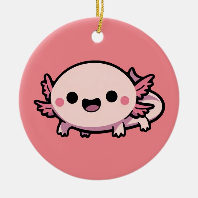 Décoration En Céramique Cute Chibi Axolotl (Devant)