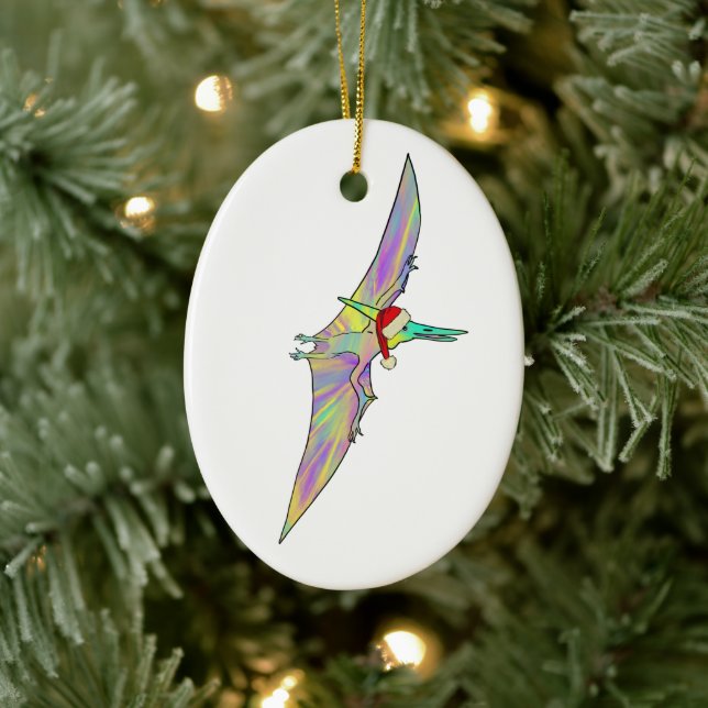 Décoration En Céramique Cute Dinosaur Père Noël volant (Arbre)