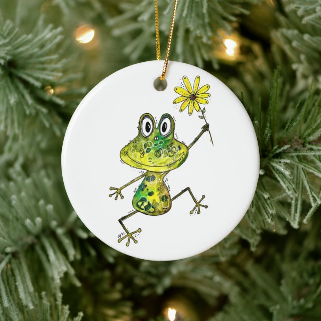 Décoration En Céramique Cute et Whimsical Happy Frog (Arbre)